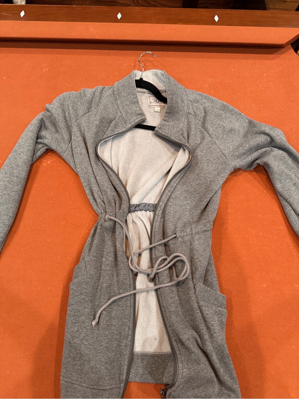 UGG Gray UGG zip up jacket Robe with Drawstring